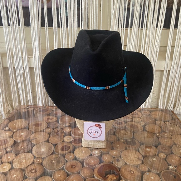 Eddy Bros Other - Vintage Black Cowboy Hat with Blue Band